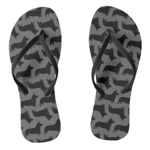 ペンブレークウェルシュコーギーシルエットのパターン ビーチサンダル