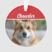 ペンブレークウェルシュコーギー名写真ホリデークリスマス オーナメント (正面)