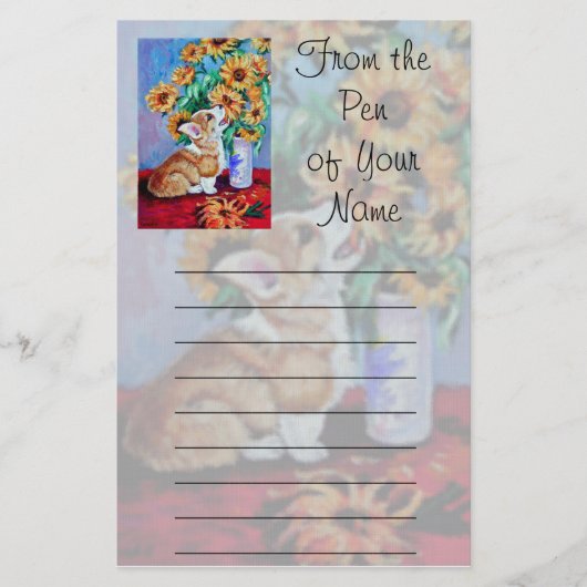 ペンブレークウェルシュコーギー文房具 便箋 (正面)