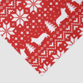 ペンブロークのウェルシュコーギーのシルエットのクリスマスパターン 薄葉紙 (詳細)