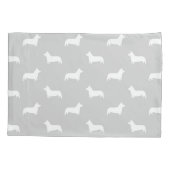 ペンブロークのウェルシュコーギーのシルエットパターン 枕カバー (裏面)