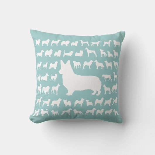 ペンブロークのウェルシュコーギーのデザインの装飾用クッション クッション (正面)