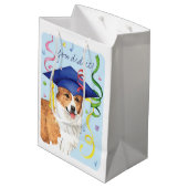 ペンブロークのウェルシュコーギーの卒業生 ミディアムペーパーバッグ (裏面アングル)