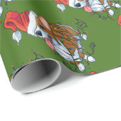 ペンブロークのウェルシュコーギーの子犬のクリスマスのクリスマスライト ラッピングペーパー (ロールコーナー)