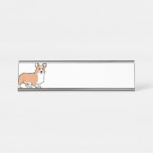 ペンブロークのウェルシュコーギーの子鹿の漫画 デスクネームプレート (正面)