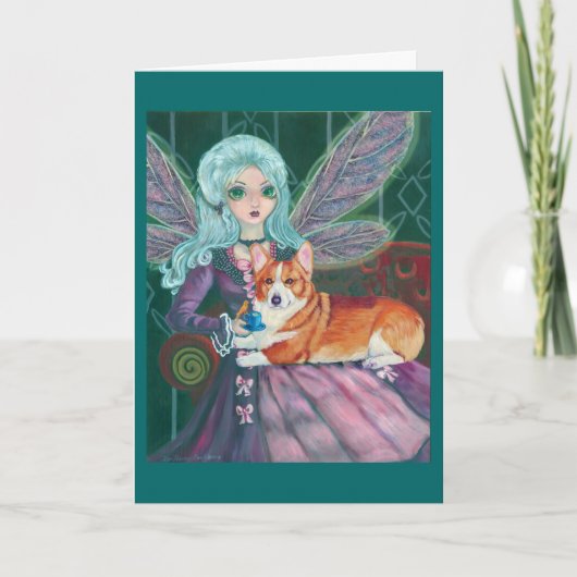 ペンブロークのウェルシュコーギーの挨拶状 カード (正面)