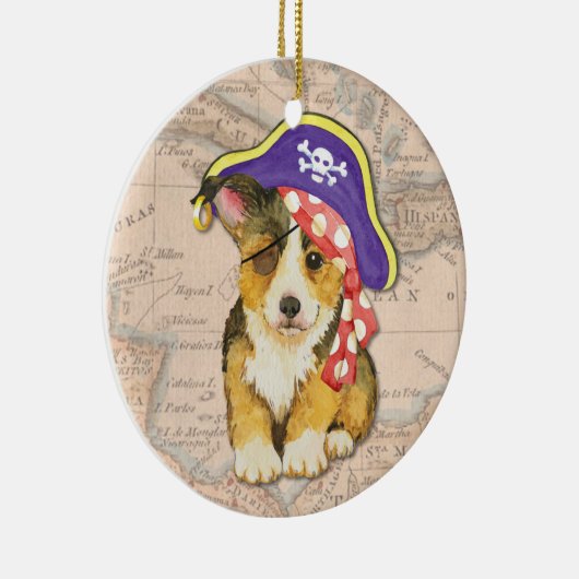 ペンブロークのウェルシュコーギーの海賊 セラミックオーナメント (右)