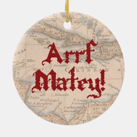 ペンブロークのウェルシュコーギーの海賊 セラミックオーナメント (裏面)