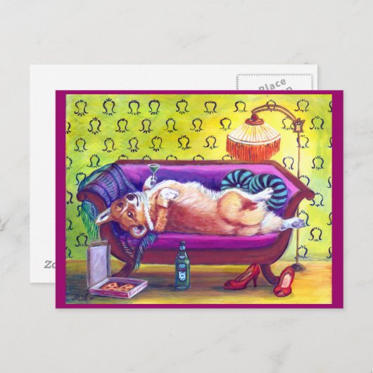 ペンブロークのウェルシュコーギーの郵便はがき ポストカード (正面/裏面)