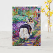 ペンブロークのウェルシュコーギーカード カード (黄色い花)