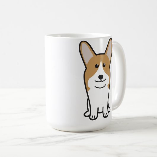 ペンブロークのウェルシュコーギー犬の漫画 コーヒーマグカップ (正面右)
