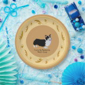 ペンブロークのウェルシュコーギー、ブラウンおよび金ゴールド ペーパープレート (パーティー)