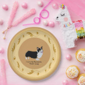 ペンブロークのウェルシュコーギー、ブラウンおよび金ゴールド ペーパープレート (パーティー)