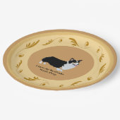 ペンブロークのウェルシュコーギー、ブラウンおよび金ゴールド ペーパープレート (アングル)