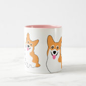 ペンブロークのウェールズのかわいいコーギー ツートーンマグカップ (中央)