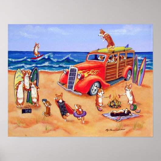 ペンブロークウェルシュコーギーウォールプリント ポスター (正面)