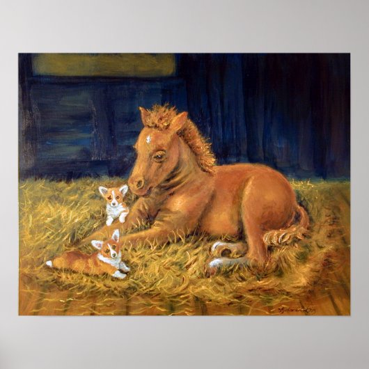 ペンブロークウェルシュコーギーウォールプリント ポスター (正面)