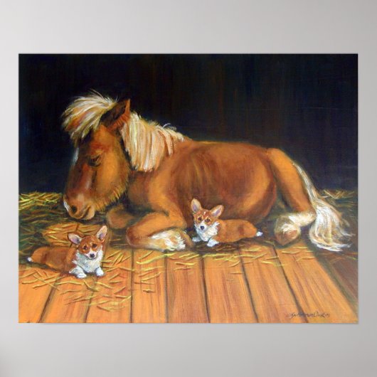 ペンブロークウェルシュコーギーウォールプリント ポスター (正面)