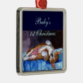 ペンブロークウェルシュコーギーオーナメントスクエアプレミアム メタルオーナメント (右)