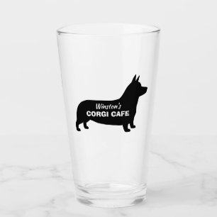 ペンブロークウェルシュコーギーカスタムシルエット犬の恋人 タンブラーグラス