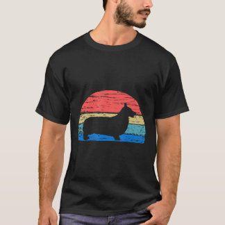 ペンブロークウェルシュコーギーカッコいいレトロドッグブリードアイディア Tシャツ
