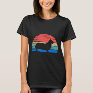 ペンブロークウェルシュコーギーカッコいいレトロドッグブリードアイディア Tシャツ