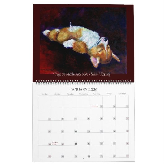 ペンブロークウェルシュコーギーカレンダーCorgi Lover's Soul カレンダー (1月 2026)