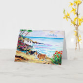 ペンブロークウェルシュコーギーカード カード (黄色い花)