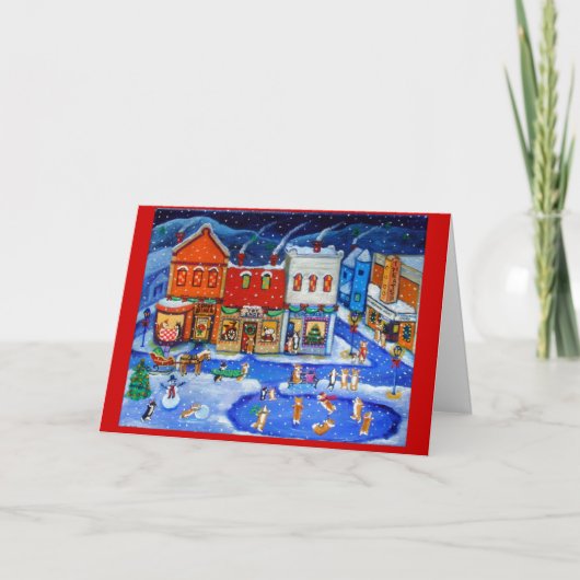 ペンブロークウェルシュコーギークリスマスカード シーズンカード (正面)