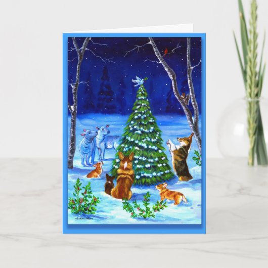 ペンブロークウェルシュコーギークリスマスカード シーズンカード (正面)