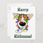 ペンブロークウェルシュコーギークリスマスライト シーズンポストカード (正面/裏面)