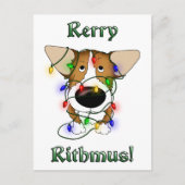 ペンブロークウェルシュコーギークリスマスライト シーズンポストカード (正面)