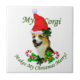 ペンブロークウェルシュコーギークリスマス タイル