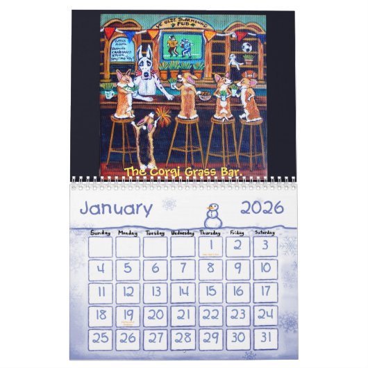 ペンブロークウェルシュコーギーコージテイルズカレンダーオリジナル カレンダー (1月 2026)