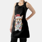 ペンブロークウェルシュコーギーサンタのクリスマスツリーライト エプロン (インサイチュ)