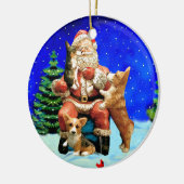 ペンブロークウェルシュコーギーサークルオーナメント セラミックオーナメント (左)