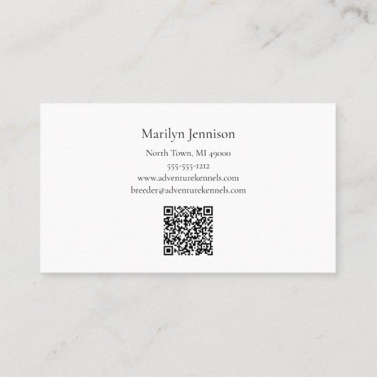 ペンブロークウェルシュコーギーシルエットモダン白黒 名刺 (裏面)