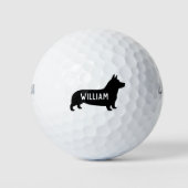 ペンブロークウェルシュコーギーシルエット ゴルフボール (正面)