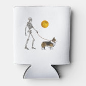 ペンブロークウェルシュコーギースケルトンドッグ歩くハロウィー 缶クーラー (正面)