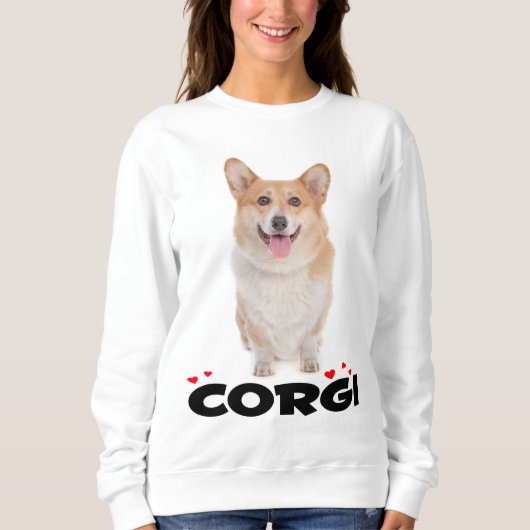 ペンブロークウェルシュコーギーズワンピー·ドッグ·レディーズ スウェットシャツ (正面)