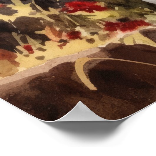 ペンブロークウェルシュコーギードッグアートプリントポスター ポスター (角)