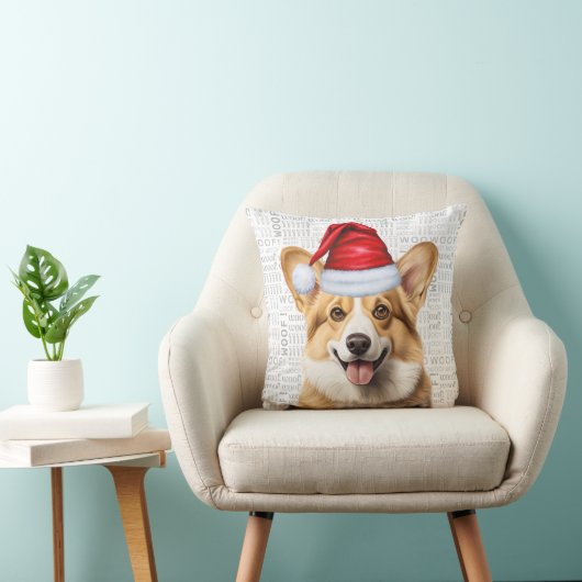 ペンブロークウェルシュコーギードッグウォーター色クリスマス クッション (椅子)