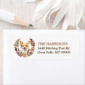 ペンブロークウェルシュコーギードッグオータムリース ラベル (インサイチュ)