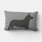 ペンブロークウェルシュコーギードッグシルエットグレー ランバークッション (裏面)