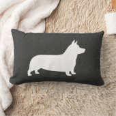 ペンブロークウェルシュコーギードッグシルエット ランバークッション (ブランケット)