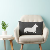 ペンブロークウェルシュコーギードッグシルエット ランバークッション (椅子)