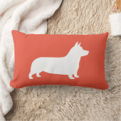 ペンブロークウェルシュコーギードッグシルエット ランバークッション (ブランケット)