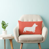 ペンブロークウェルシュコーギードッグシルエット ランバークッション (椅子)