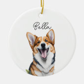 ペンブロークウェルシュコーギードッグペットホリデークリスマス セラミックオーナメント (正面)