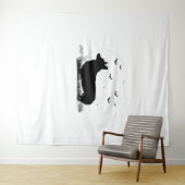 ペンブロークウェルシュコーギードッグ – ハロウィンムーンシルエット タペストリー (インサイチュ(横))